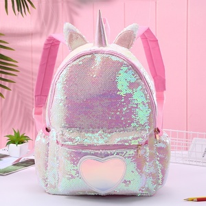 Grande Fermeture Éclair Licorne Cartable Teenager Hologramme Coeur Amour Sac À Dos Pour École Voyage Sac - Product Image 1