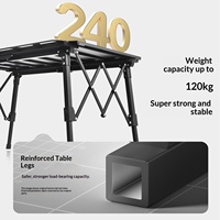 Table de camping pliante PRIMITIVE IGT en alliage d'aluminium, modulaire, tactique, portable, légère, mobilier d'extérieur, équipement de pique-nique et de barbecue.