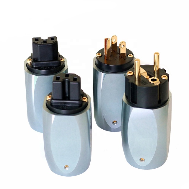 Power Jack YIVO High End Aluminum Alloy Shell Pure Copper Plating Gold Conductor EU/US Version Universal Electric Plug Adapter