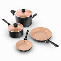 Ensemble de casseroles en aluminium avec revêtement céramique, couvercle et poignée en verre, ensemble de casseroles et poêles de cuisine, facile à nettoyer
