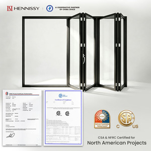 Porte pliante en aluminium et verre, isolation thermique, fabrication OEM ODM, services de personnalisation, chambre, cuisine, villa, NFRC&NAFS - Product Image 4