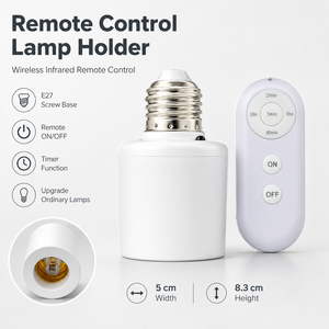 E27 <b>Wireless</b> Remote Control Smart Timer Switch AC85-265V PC Material <b>Lamp</b> Holder for Baby Room Bedroom Home Use - Product Image 6