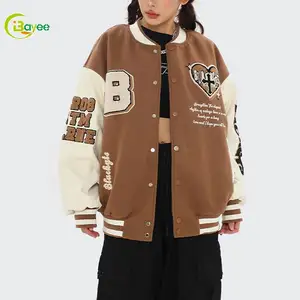 Rancang Jaket Kulit Antik Varsity Mewah Anda Sendiri Jaket Chenille Patch Blank B Letterman