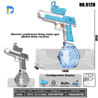 Pistolet à eau électrique à grande vitesse 912D pour enfants Jouet d'été électronique manuel pour garçons (version Bullet Drum)