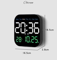 YIZHI jam dinding LED multifungsi, layar besar kendali jarak jauh Digital Alarm tampilan jam kalender meja suhu
