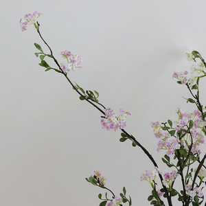 Artificial Pear Blossoms Single <b>Branch</b> Nordic Style High Simulation Wedding Home Decor Plastic Fabric White Green Pink <b>Light</b> - Product Image 3