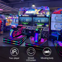 Machine de jeu vidéo d'arcade simulateur de course de moto haute vitesse, cadre métallique, interface anglaise, 2 joueurs, monnayeur/billets - Grande Vente