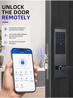 Serrure de porte intelligente pour hôtel en acier inoxydable durable TTLock avec clavier, mot de passe, carte RFID, contrôle par application, étanche pour l'accès aux chambres d'hôtes