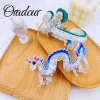 Oradour Pinces à cheveux en acrylique haut de gamme personnalisées au design de dragon pour les fêtes de bébés filles chinoises/coréennes Cheveux fantaisie pour femmes