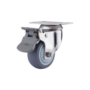 125mm Gummi rad rolle 5 Zoll Edelstahl gabel <span class=keywords><strong>TPR</strong></span> Rad rolle mit Bremse - Product Image 1