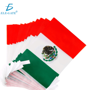 Guirlande de drapeaux mexicains 3m, 10 drapeaux en polyester 15x20cm, décoration de fête - Product Image 3