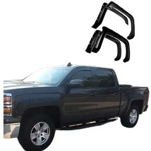 KSCAUTO Tấm Chắn Bùn Phong Cách Bỏ Túi Màu Đen Mờ Cho Giường Chevy Silverado 1500 2014-2018 5.8'