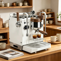 Mesin Espresso Dual Boiler Tanpa Tingkat Kecepatan, Pompa ULKA, Pengaturan Pre-Soaking, Tangki 1.8L, Pembuat Kopi untuk Kafe atau Rumah