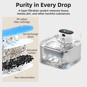 코드 씹는 애완 동물과 애완 동물 가족을위한 무선 스마트 고양이 분수 자동 고양이 분수 배터리 전원 실내 및 실외 - Product Image 2
