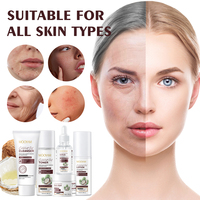 Coffret de soins de la peau à l'huile de coco MOOYAM comprenant un tonique pour le visage, un sérum, une crème, une lotion, un nettoyant pour le visage, un soin hydratant et hydratant pour la peau
