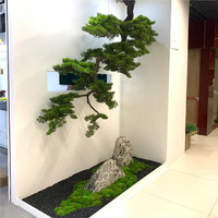 Bonsaï artificiel suspendu en pin, racines sculptées en plastique, recyclable, décoration paysagère suspendue, ornement de plafond pour hall d'hôtel, 0,8-3M