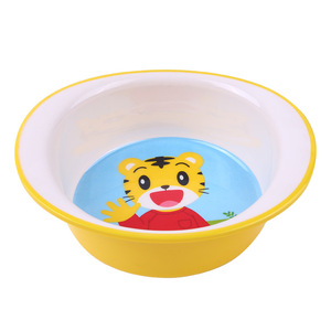 Cartoon Tiger Bowl For Children Yellow Plastic Dish With Pattern Age 2-4 Years - Product Image 1