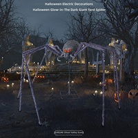 Nouvelle Arrivée MCT : Araignée Géante d'Halloween pour Cour, Décoration Thème Maison Hantée, Électrique, Activée par le Mouvement et Lumineuse