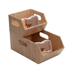 Bambu Penyimpanan Sampah untuk Dapur & Lemari Dapur Organizer Serbaguna Dapur Laci Geser Keranjang Lemari Organizer