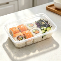 Boîtes jetables sans BPA pour emporter, contenants alimentaires jetables en plastique PP, compatibles micro-ondes, pour la préparation de repas à emporter, pour les sushis