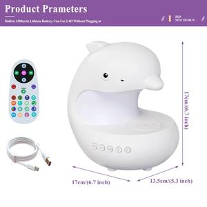 Veilleuse Mignonne Dauphin avec Recharge Sans Fil, Lampe de Chevet et de Bureau, Éclairage d'Ambiance Bluetooth Sans Fil - Product Image 5