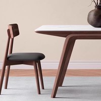 Table à Manger Rétro Française en Bois Massif avec Quatre Chaises, Combinaison Haut de Gamme, Table Ronde Simple pour Appartement ou Villa