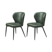 Chaise de salle à manger moderne Runwood avec siège rembourré, pieds en métal, dossier incurvé pour la maison, le bureau, l'hôtel, la chambre à coucher, la salle à manger