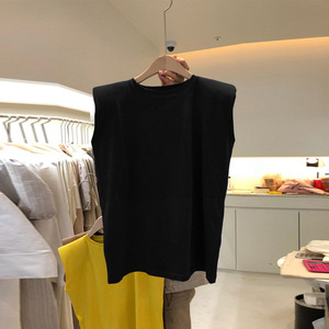 Kaos <span class=keywords><strong>Tank</strong></span> Top Wanita Tanpa Lengan Model Longgar Kerah Bulat Polos Laris untuk Musim Panas Pakaian Wanita Korea - Product Image 3