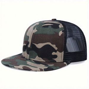 Wholesale Blank Snapback Cap Custom Embroidery Logo <b>Flat</b> Bill Mesh Snapback Trucker <b>Hats</b> - Product Image 6