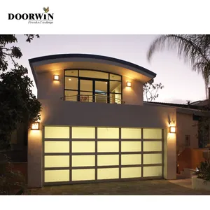 Aluminum Insulated Frosted Tempered Glass Garage Door Residential Automatic Garage Doors For Sale