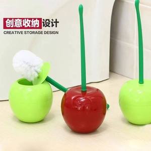 Cherry Toilet <b>Brush</b> Set <b>Round</b> Plastic Freestanding Long Handle For Home Use - Product Image 2
