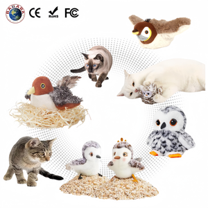 Jouet interactif pour chat rechargeable par USB, simule des oiseaux, jouets pour chat sensibles au toucher avec ailes vibrantes, son intelligent - Product Image 1