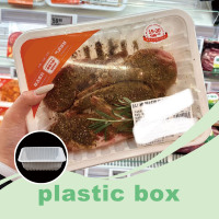 Logo personnalisé Plateau alimentaire jetable couvercle scellable pleine profondeur boîte en plastique PP PET de qualité alimentaire pour l'affichage de la viande