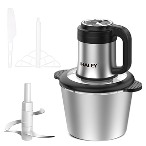 Robot culinaire automatique compact HALEY, hachoir à viande électrique, hachoir à légumes, <span class=keywords><strong>moteur</strong></span> en cuivre 1200W, acier inoxydable 5L - Product Image 5