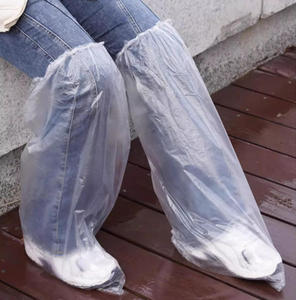 Capas de Bota de Chuva Descartáveis de Plástico Transparente/Azul PE, Duráveis, Espessas e Antiderrapantes para Proteção à Prova d'Água - Product Image 2