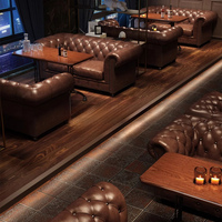 Ensemble de Meubles Commerciaux Fauteuil Banquette Canapé pour Bar, Discothèque, Salon Cigare, Hôtel, Café – Style Classique Américain et Européen