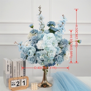 Floral Arrangement Wholesale 30cm 40cm 50cm Blue <b>Hydrangea</b> Flower Ball Centerpieces for Wedding Bouquet Decoration - Product Image 2