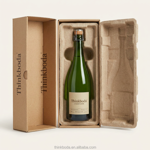Caja Rígida de Pulpa Moldeada con Diseño Artístico Exclusivo para Vino, Estilo Destilería <span class=keywords><strong>Premium</strong></span>, Contenedor de Almacenamiento y Regalo - Product Image 3