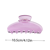 Accessoires pour cheveux de haute qualité pour femmes, grande pince à cheveux en plastique transparent violet, style européen-américain, pince à cheveux en forme de requin