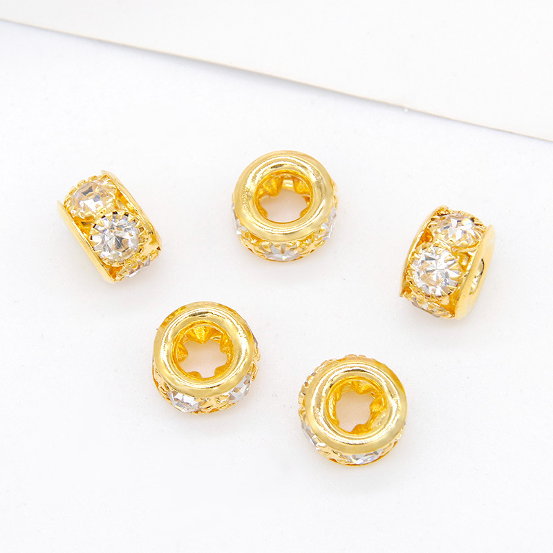 1 Gold base with white diamonds
