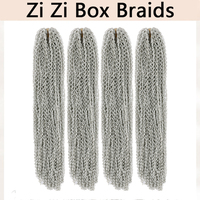 Extensions de cheveux synthétiques tressées au crochet Zizi de 22 pouces, 50g, résistantes à la chaleur, pour tresses Box Braids et Twist – Vente en gros