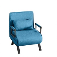 Canapé-lit pliable et extensible avec dossier réglable 5 positions, convertible, en tissu coton et lin, pour salon, bureau, appartement