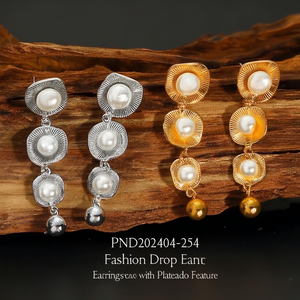 Pendientes de Moda PND202404-254 con Detalle Plateado - Product Image 3