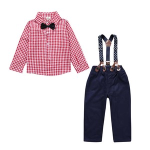 Set di <span class=keywords><strong>Abbigliamento</strong></span> per Neonato 0-24 Mesi, Completo a Quadri a Maniche Lunghe in Stile Inglese, Traspirante in Cotone, per Feste Autunnali - Product Image 4