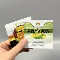 Sachet en plastique refermable à trois soudures latérales de qualité alimentaire, imprimé sur mesure, pour emballage de capsules de vitamines et de suppléments, pochette en Mylar avec fermeture éclair