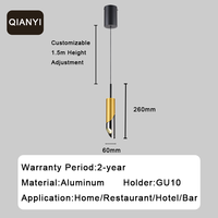 Lampes suspendues de chevet avec interrupteur en aluminium Gu10 Lampe de lecture Cordon réglable
