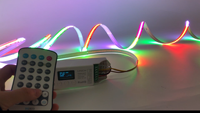 Tira de Luz LED COB RGB Direccionable de 12/24V y 630 LED, Impermeable, Flexible y Cortable, PCB de 12mm para Uso en Interiores y Exteriores