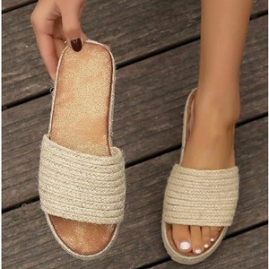 Spring Summer Collection Plus Size European American Style Platform Sole <b>Rope</b> Sandals for Women Slip-On PU New Thick - Product Image 3