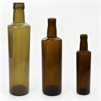Bouteilles en verre d'huile d'olive vierge raffinée biologique de haute qualité, rondes, carrées, plates, de 500 ml et 750 ml, avec bouchon en liège ou à vis.