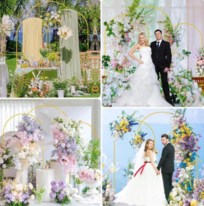 Arco <span class=keywords><strong>de</strong></span> Hierro Forjado Dorado <span class=keywords><strong>de</strong></span> 7.2 pies para Bodas, Soporte para Globos, Fondo para Fotografía, Venta Caliente Transfronteriza - Product Image 3